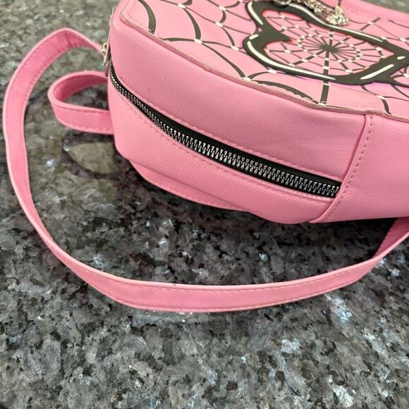 Monster High Pink Spiderweb Heart Backpack & Wallet Set – Gothic Punk Alternativ - Picture 12 of 12